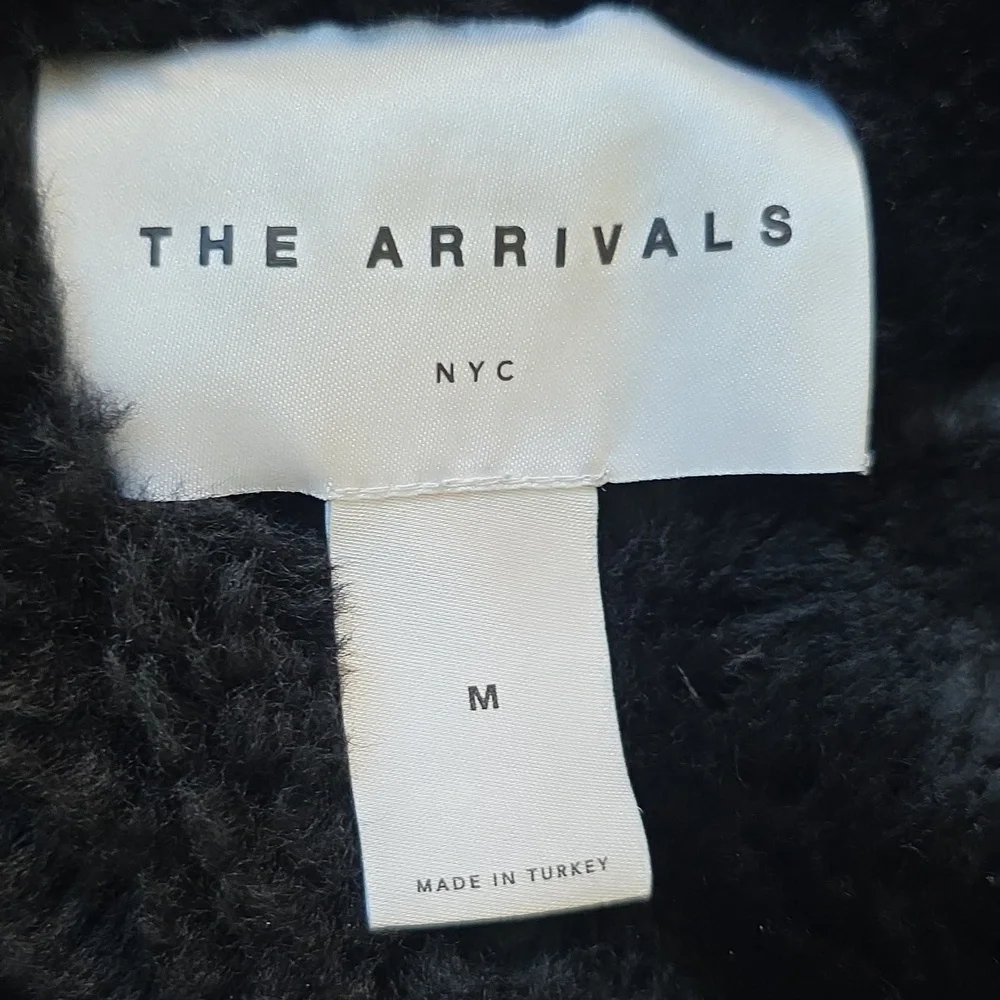 The Arrivals Women's Black Leather And Sherling Jacket,black Size Medium - Picture 5 of 8